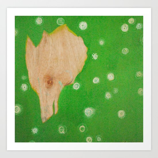 Fox in Clover Art Print