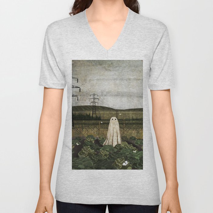 There's A Ghost in the Cabbage Patch Again... V Neck T Shirt