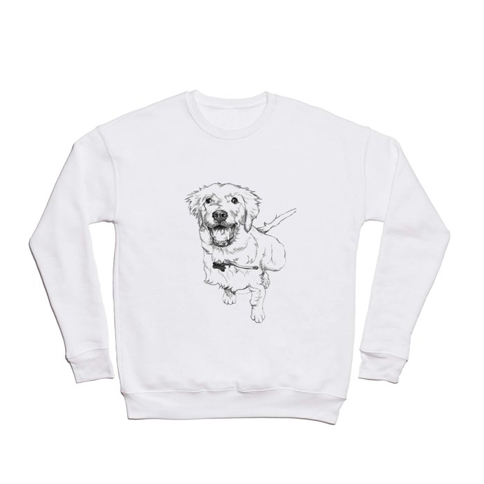 Golden Retriever Puppy Drawing Crewneck Sweatshirt