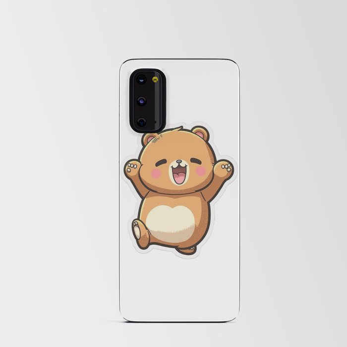 Kawaii Cute Bear Happy Android Card Case