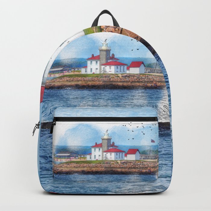 Watch Hill Lighthouse of Westerly Rhode Island Digital Art Backpack