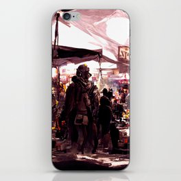Post-Apocalyptic street market iPhone Skin