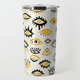 Mystic Eyes – Yellow & Black Travel Mug