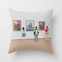 Ferris Bueller at Art Institute Throw Pillow