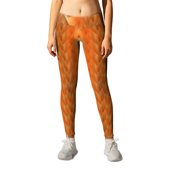 Abstract Flamingo Feathers Leggings