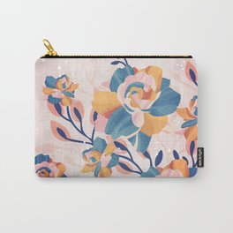 Winter Song Carry-All Pouch | Nature, Garden, Flowers, Rose, Pink, Romantic, Pattern, Graphicdesign, Gardenia, Digital 