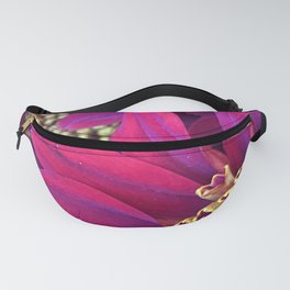 Exotic Bright Pink Red Flowers With Gold Centers Fanny Pack