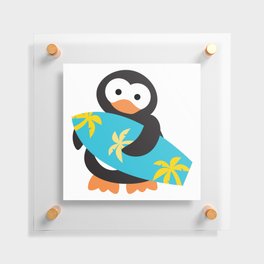 Surfing penguin Floating Acrylic Print