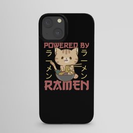 Powered By Ramen Cute Cat Eats Ramen iPhone Case