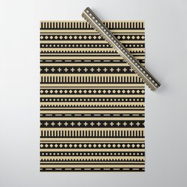Black and Golden Brown Shape Horizontal Stripe Pattern Pairs Dulux 2022 Popular Colour Golden Cookie Wrapping Paper