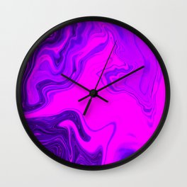 Liquid Color Marble Purple and Pink Wall Clock