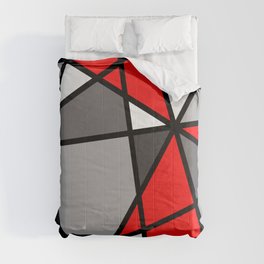 Triangels Geometric Lines red - grey - white Comforter