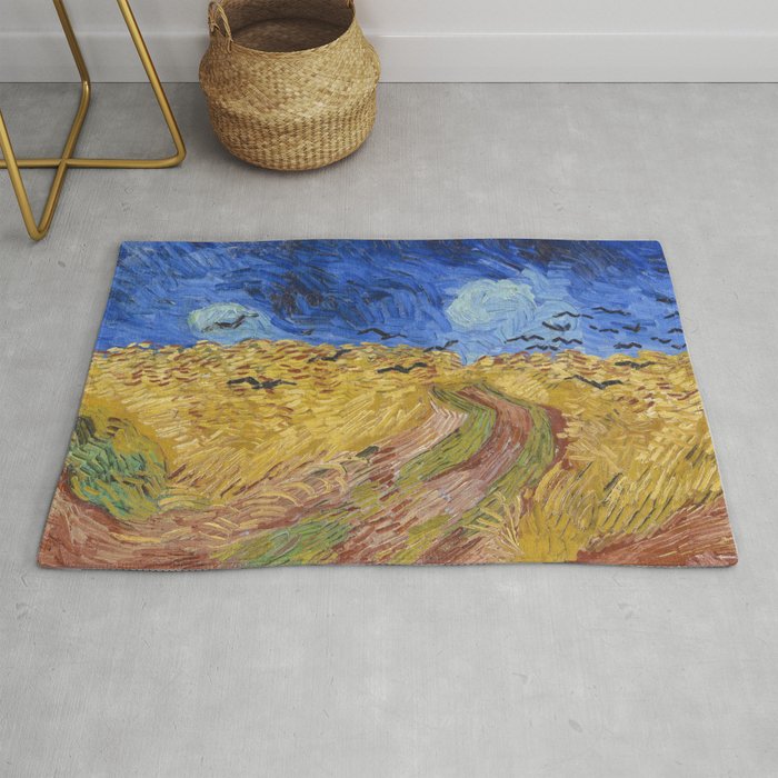 Wheatfield with Crows Rug