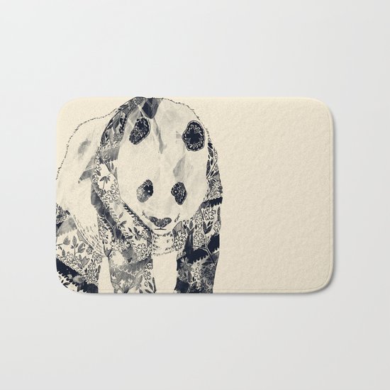 Tattooed Panda {cream} Bath Mat