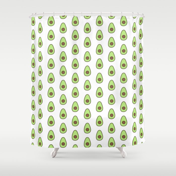 Avocado Pattern (white) Shower Curtain