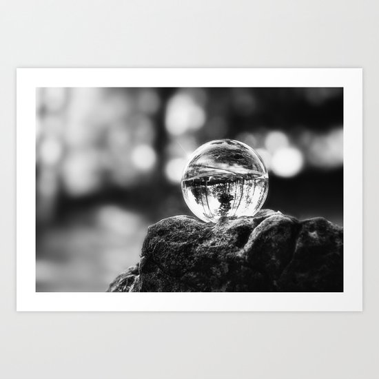 LIFE IN MONO - The glass ball Art Print