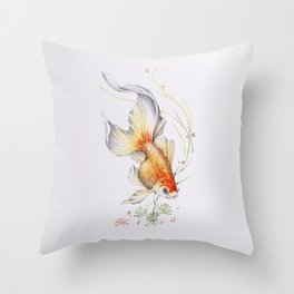 Goldfish - Watercolor Throw Pillow