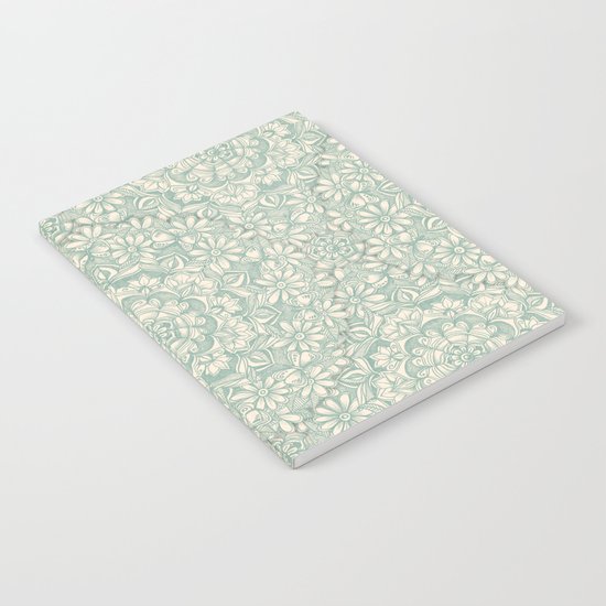Sage Medallion with Butterflies & Daisy Chains Notebook