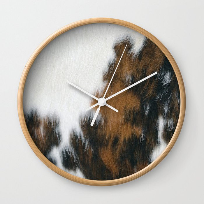 Cowhide Faux Texture  Wall Clock