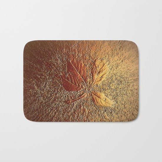 Rust glitter leaves in fall Bath Mat