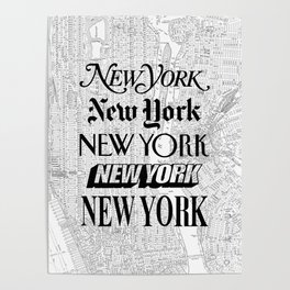 New York City black and white New York poster I love heart NYC Design black-white home wall decor Poster