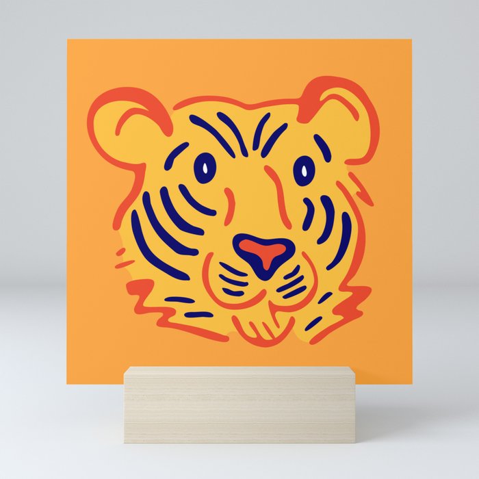 Furry Tiger Portrait Mini Art Print