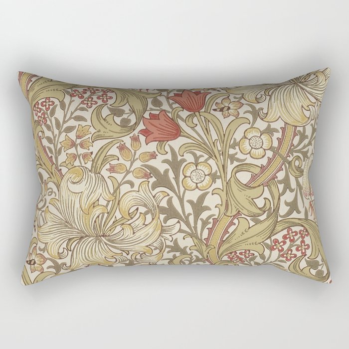 William Morris Vintage Golden Lily Biscuit Brick  Rectangular Pillow