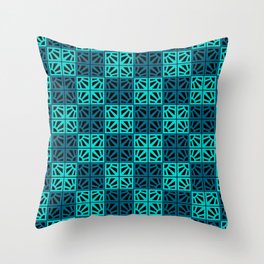 Breeze Block Eleven P Blue Blk Throw Pillow