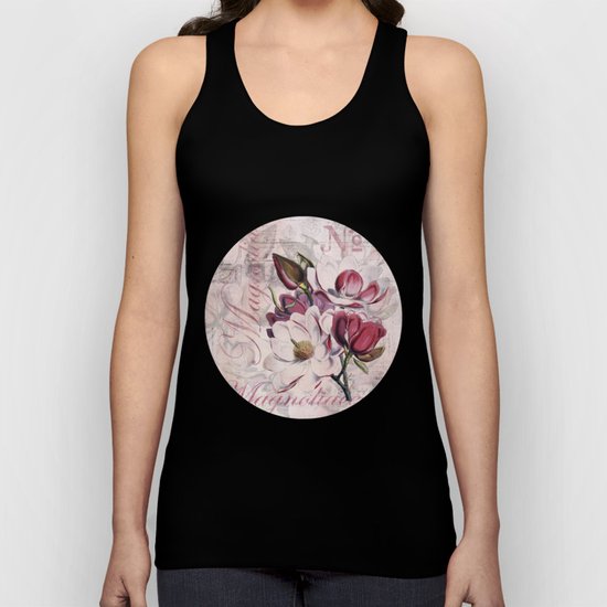 Vintage Magnolia flower illustration Unisex Tank Top