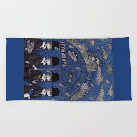 Four Men Waiting Beach Towel