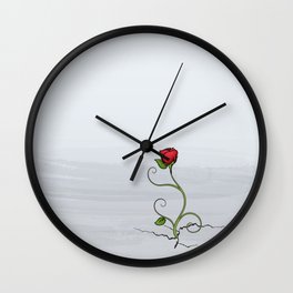 The Rose that Grew from Concrete Wall Clock