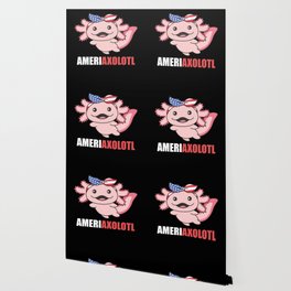 Ameriaxolotl Cute Axolotl With America Flag Wallpaper