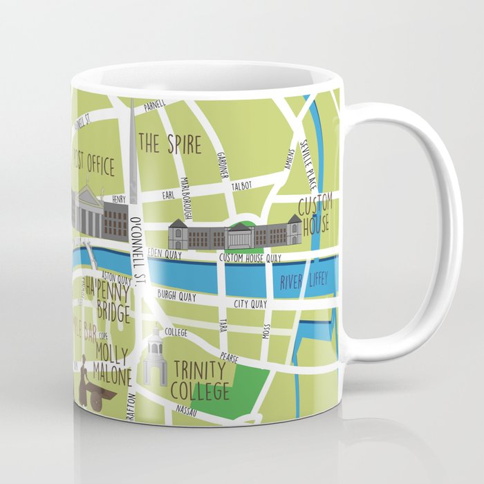 Dublin map illustrated Coffee Mug