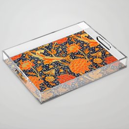 William Morris Orange Cray Floral Acrylic Tray