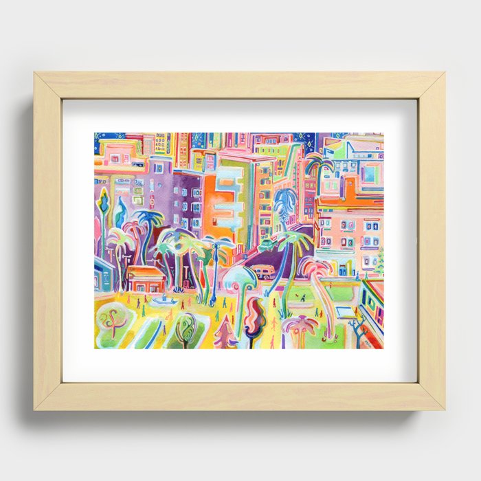 Miami Electric Recessed Framed Print