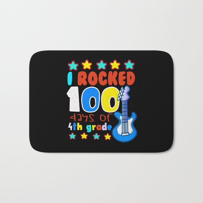 Days Of School 100th Day Rocked 100 4th Grader Bath Mat