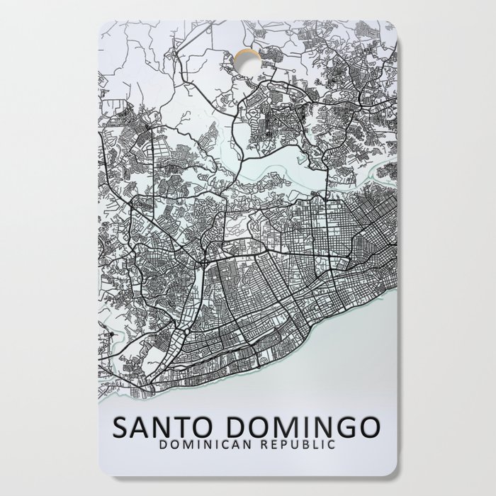 Santo Domingo, Dominican Republic, White, City, Map Cutting Board