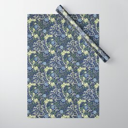 Blue Daisies by William Morris Wrapping Paper