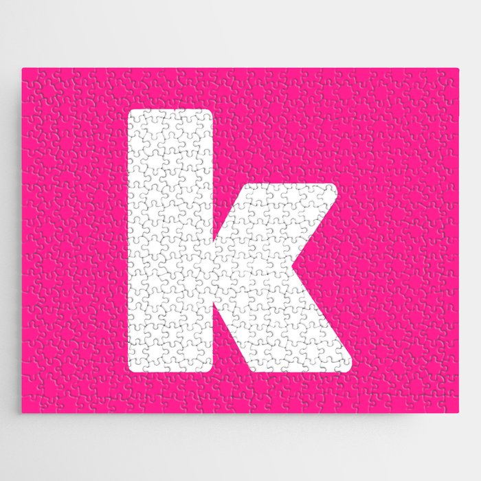 k (White & Dark Pink Letter) Jigsaw Puzzle