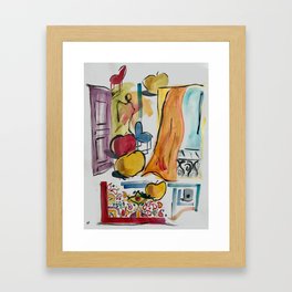 Paris room and apples painting Framed Art Print