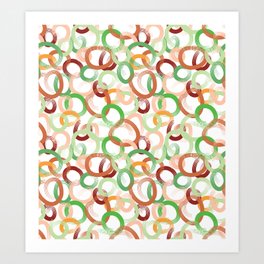 Mint Geometric Phase Art Print | Circles, Pattern, Geometric, Allover, Rust, Digital, Kelly, Cinnamon, Graphicdesign, Whiteground 