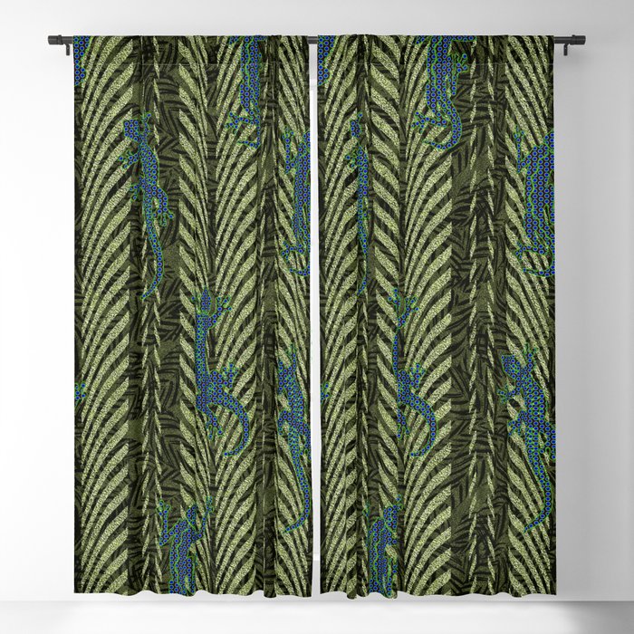 Cheeky Gecko Scamper Up Snakeskin Jungle Blackout Curtain