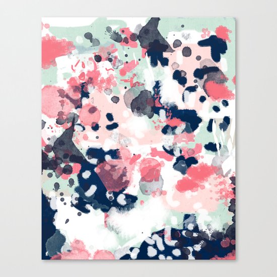 Hayes - abstract painting minimal trendy colors nursery baby decor office art Canvas Print