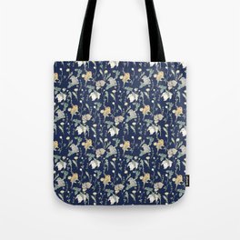Spring Garden - navy blue Tote Bag