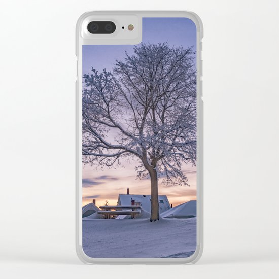 Winter sunset Clear iPhone Case