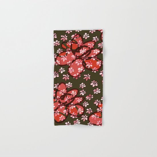 Seamless Pattern / Pink Flowers Hand & Bath Towel