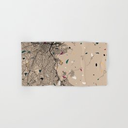 USA, Boston - City Map Collage Hand & Bath Towel