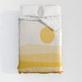Abstract Landscape 09 Yellow Duvet Cover