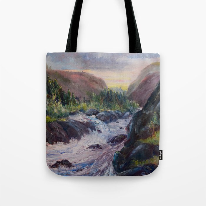 A Creek Between Mountains Tote Bag