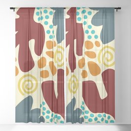 Abstract vintage colors pattern collection 15 Sheer Curtain